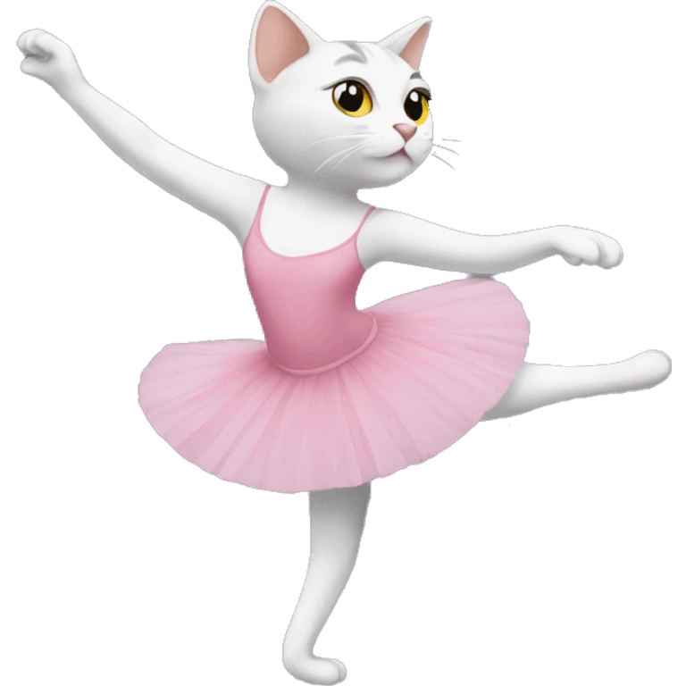 cat doing ballet emoji