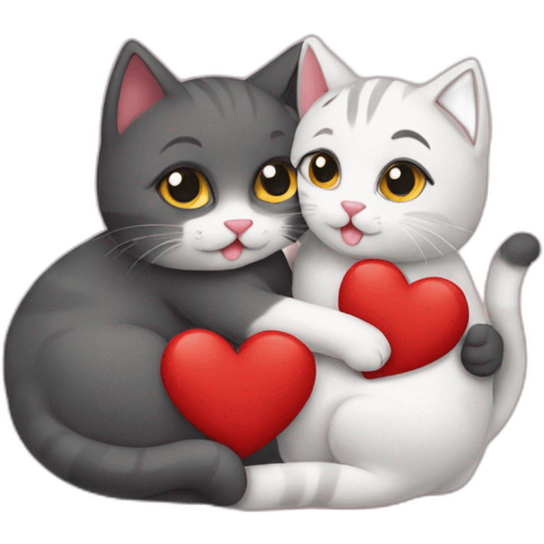 Cuddling cats on Valentine’s Day  emoji