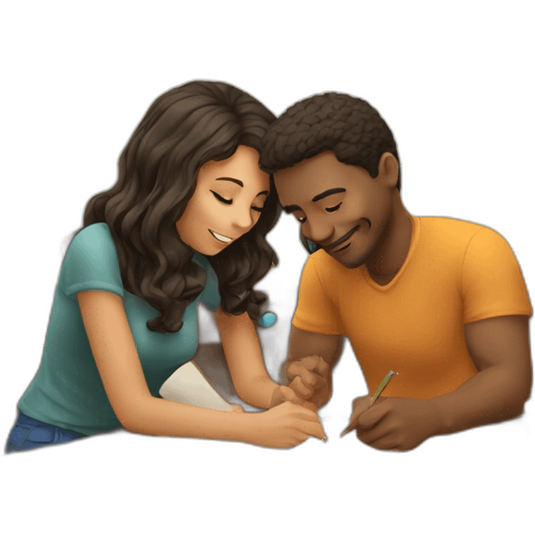 Couples studying  emoji