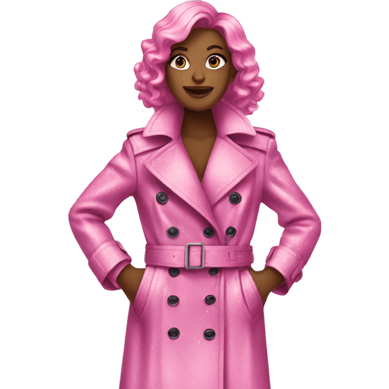 pink sparkly trench coat emoji