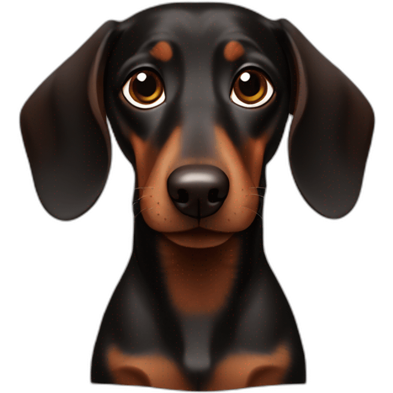 Black and Chocolate Dachshund emoji