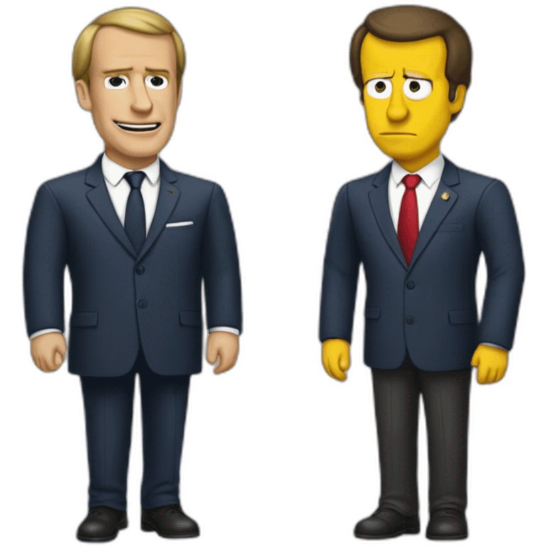 Homère simpsonne et Macron emoji