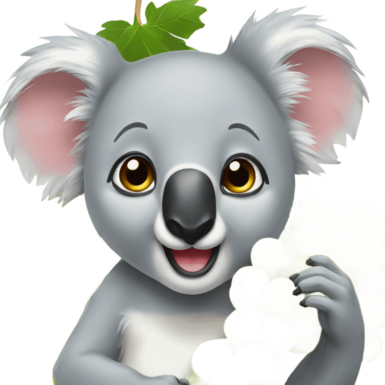 Koala eating grapes emoji