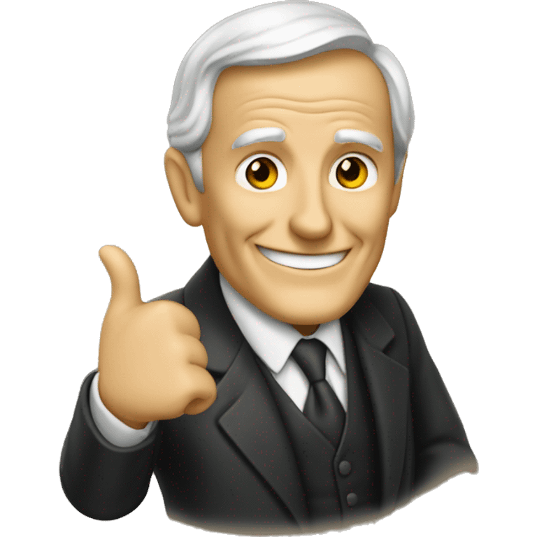 John Rockefeller shows thumbs up emoji