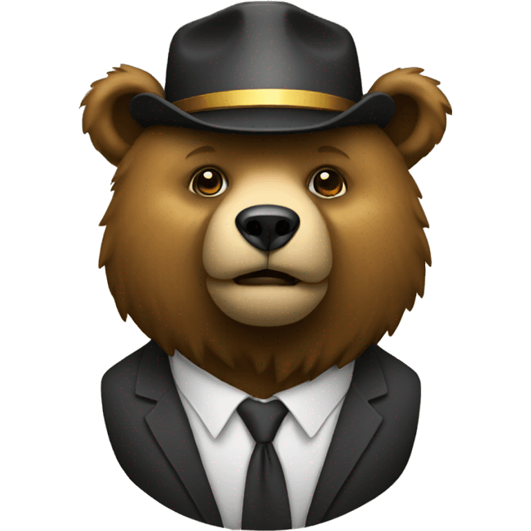 bear in suit with gold mining emoji