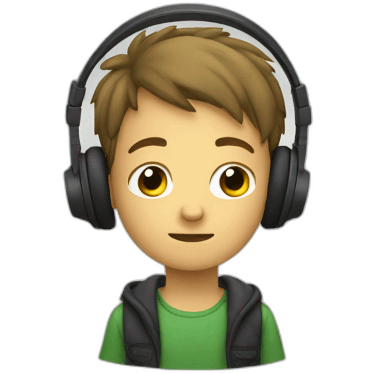 Boy listening to music emoji