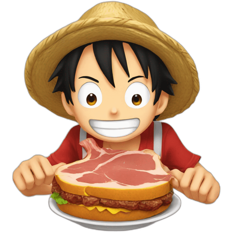 luffy eat a meat emoji