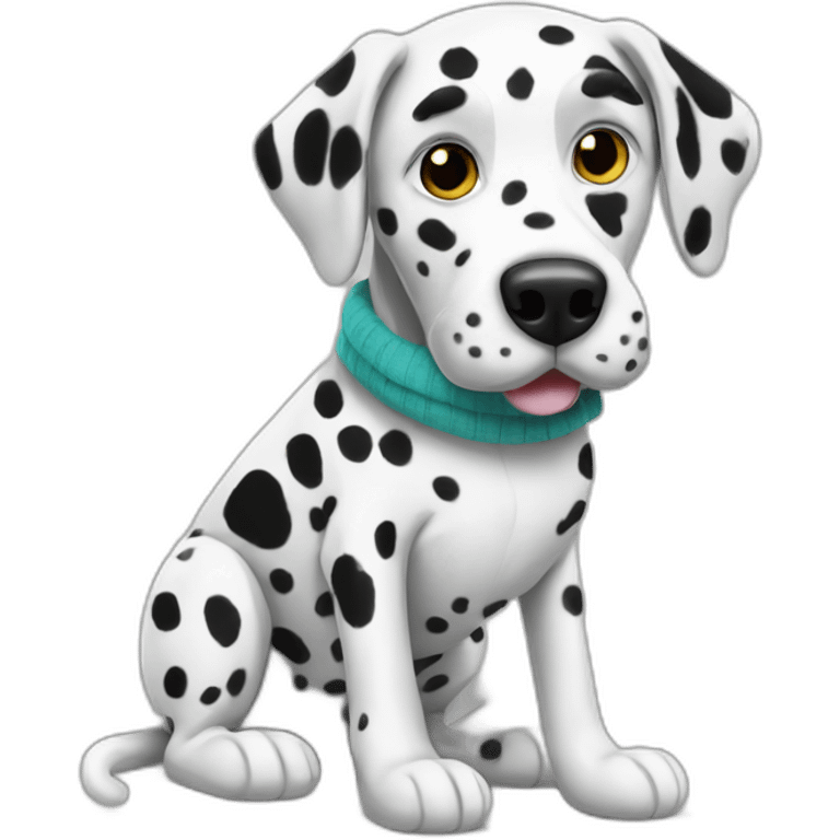 Dalmatian with a sock emoji