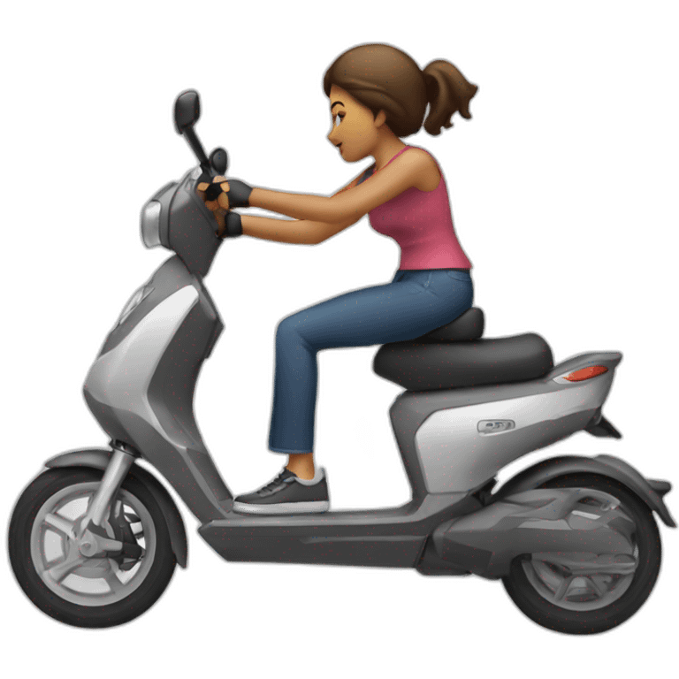 women punching electric scooter emoji