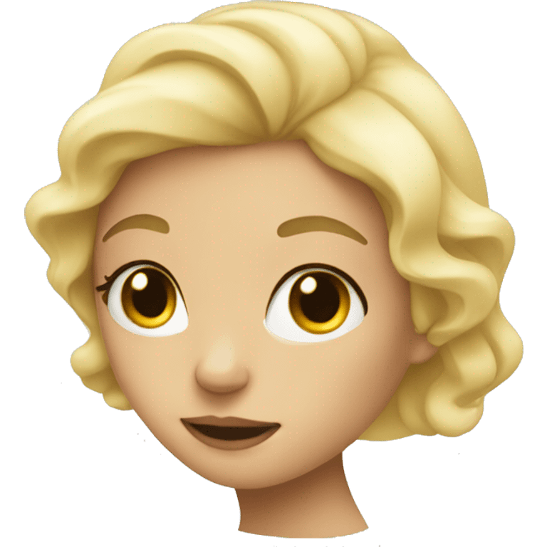 blonde girl in love emoji