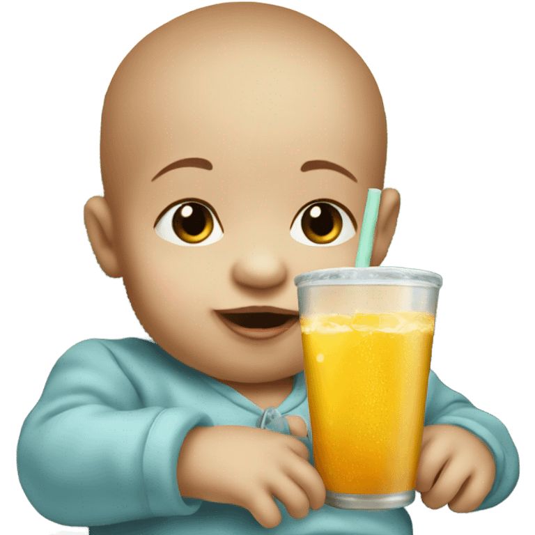 Baby with drink emoji