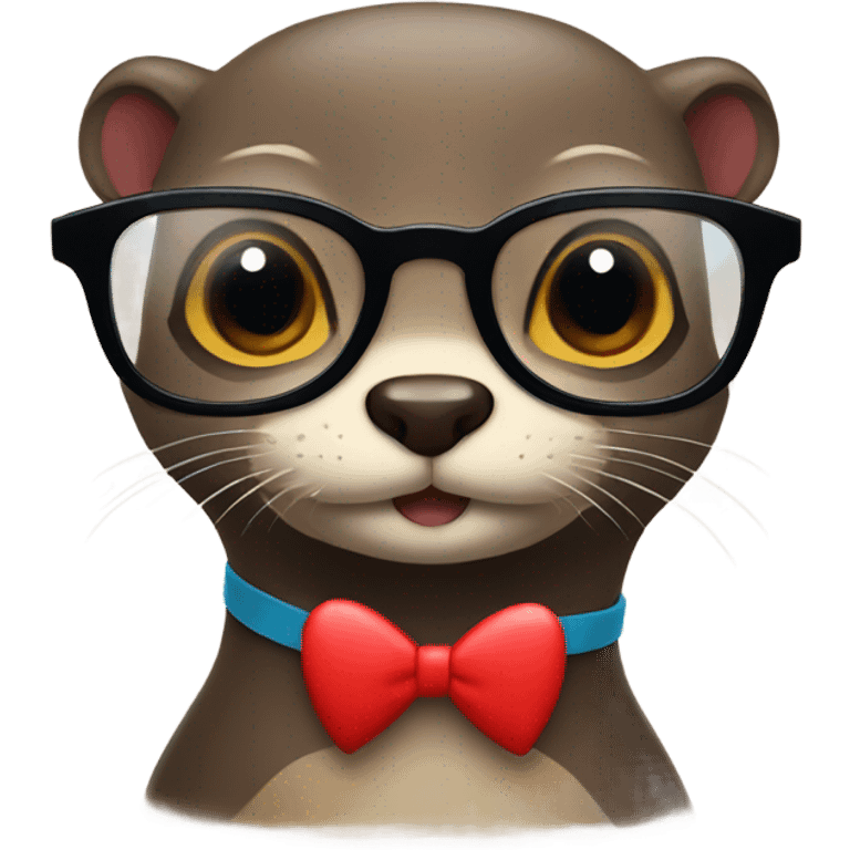 Glasses otter with red heart emoji