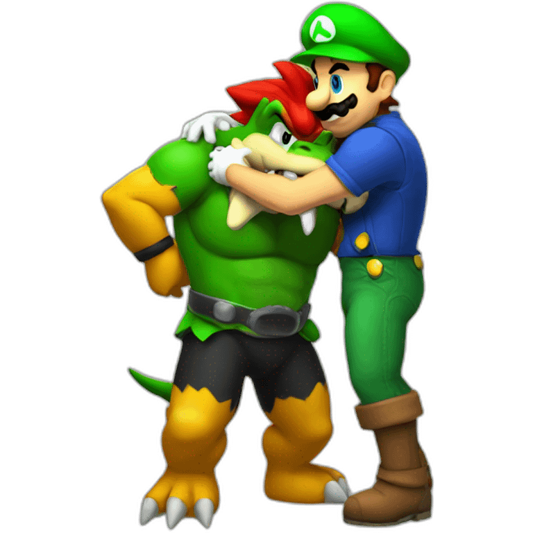 bowser hugging luigi emoji