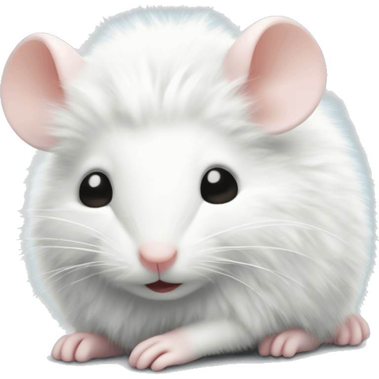 small tiny white fluffy sleepy mouse emoji