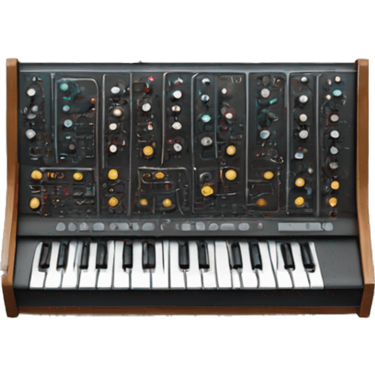 moog modular synth with patched cables emoji