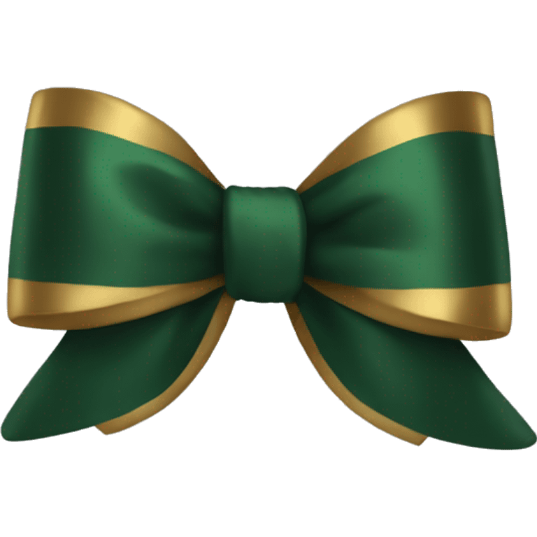 Forest green and dark gold bow emoji