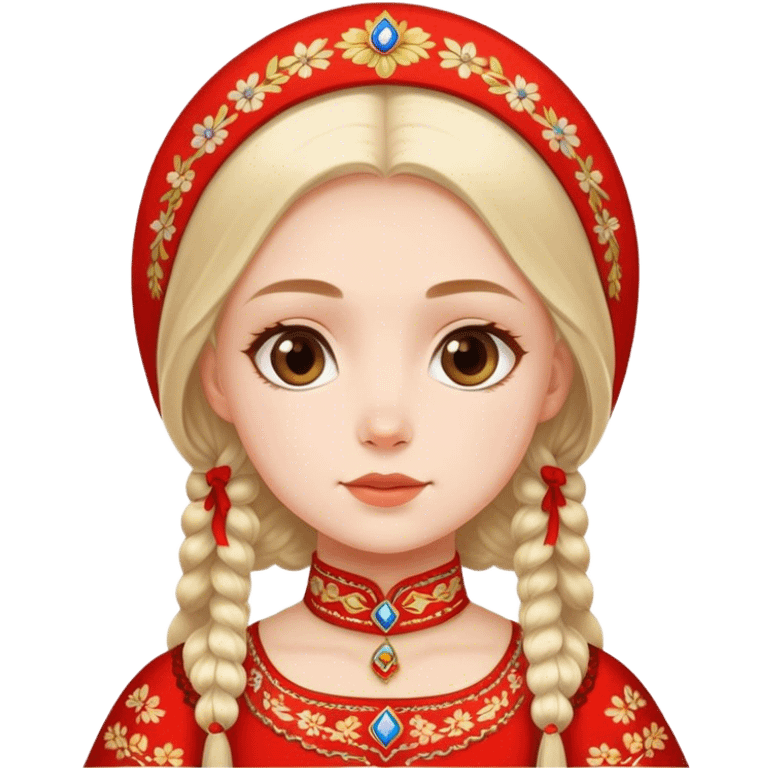 girl in Russian folk costume emoji