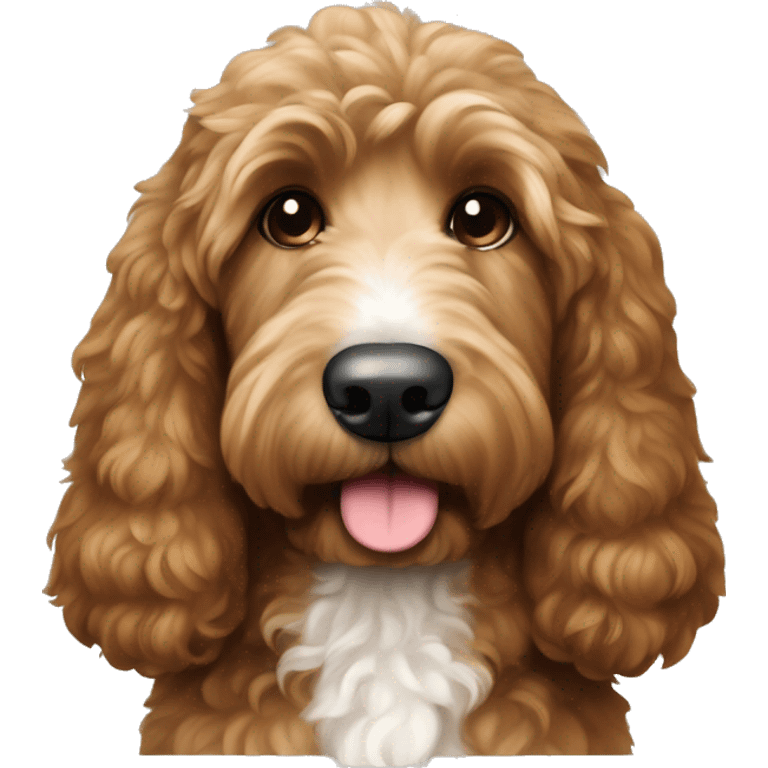 brown goldendoodle with white ears emoji