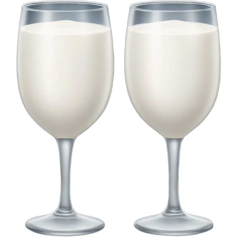 two glasses with milk emoji