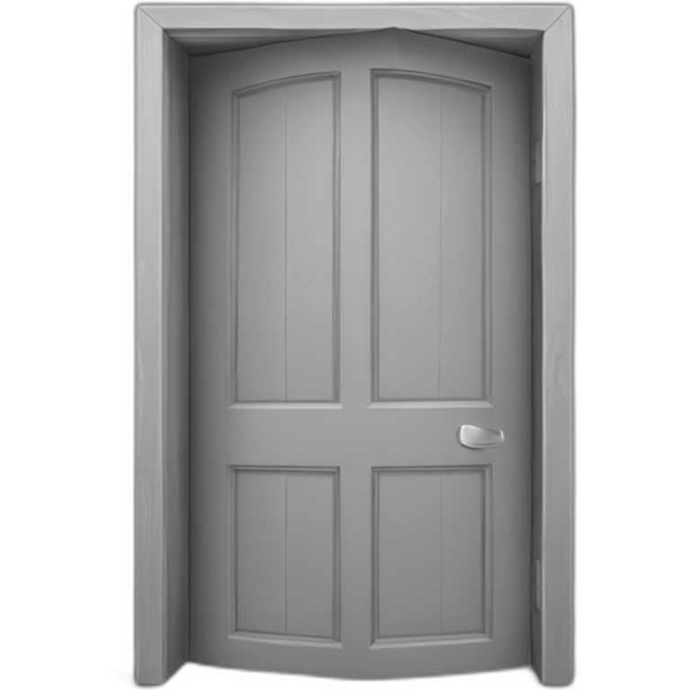 One gray wood open door perspective emoji