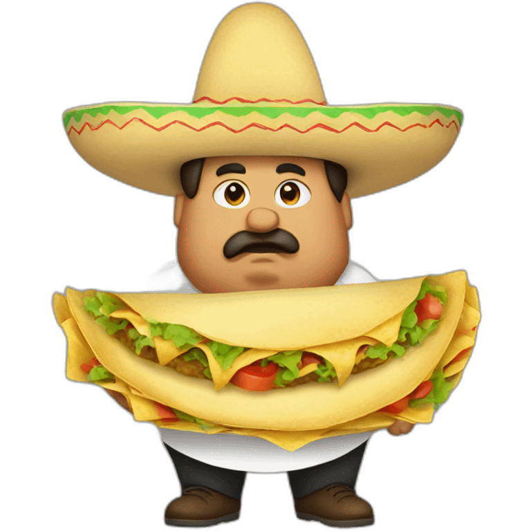 Fat mexican taco eater emoji