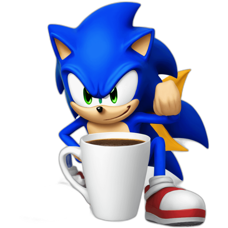 Sonic with coffee emoji