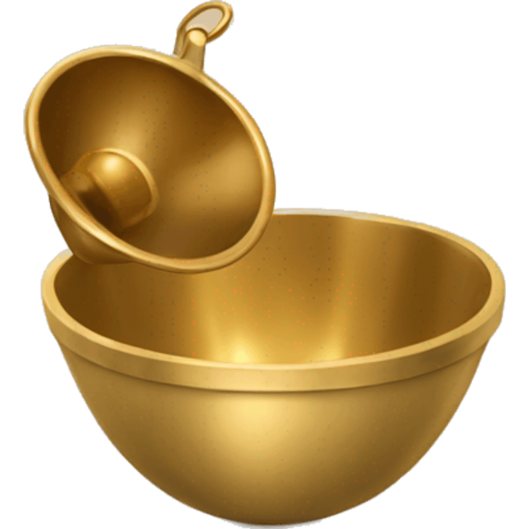 Christmas gold bell with a beige bowl emoji