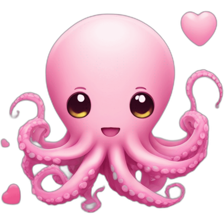 Cute  kraken making hearts  emoji