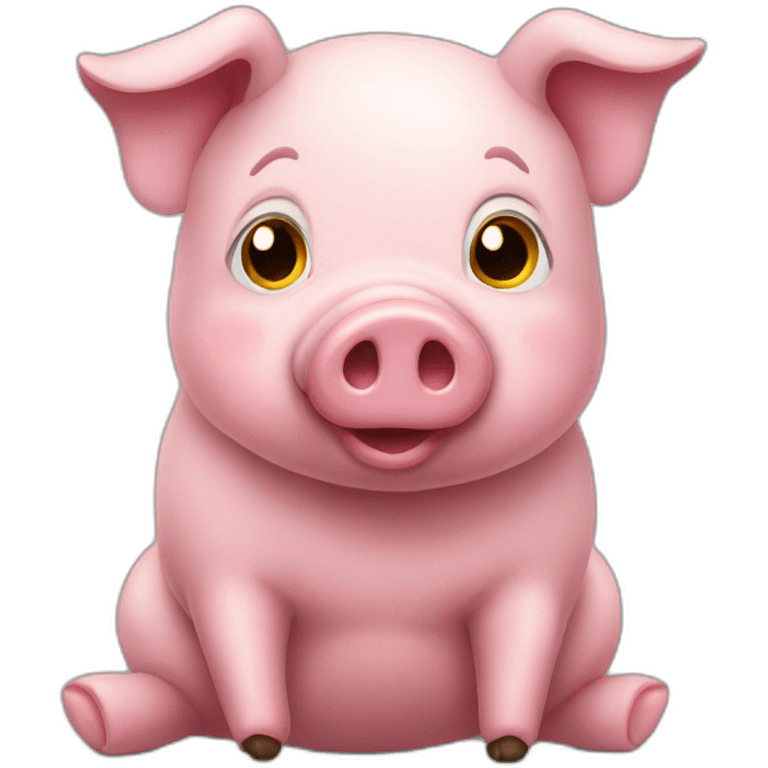 old-stuffed-animal-pig-full-body emoji