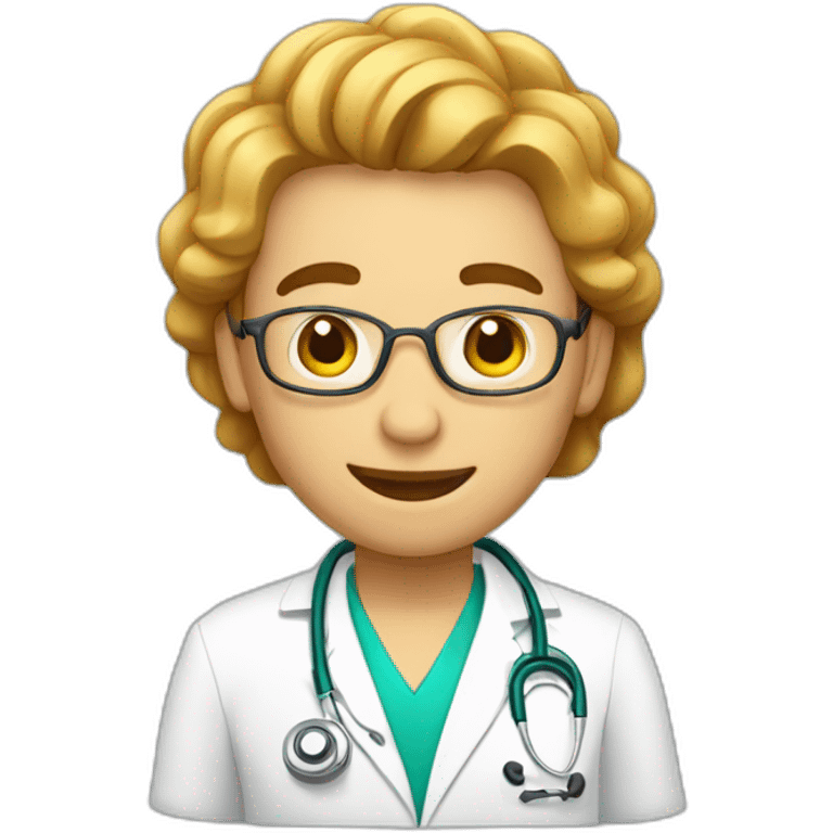 Medico de familia con poco pelo emoji