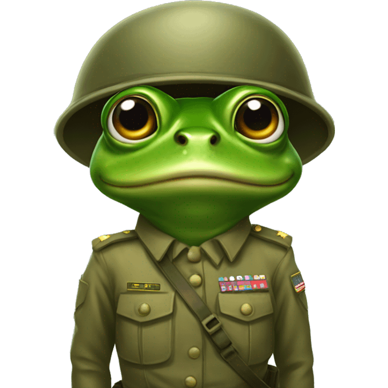 Army frog doing no sign emoji