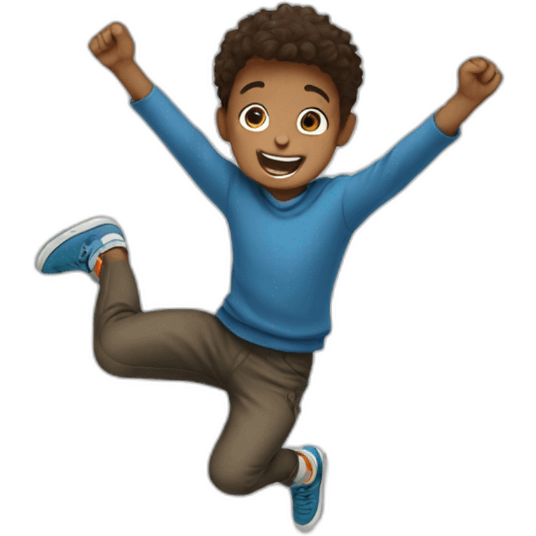 A boy jumping  emoji