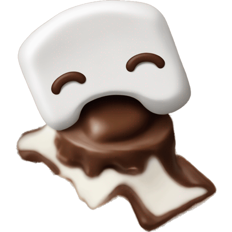 Marshmallow and chocolate melted between graham crackers  emoji