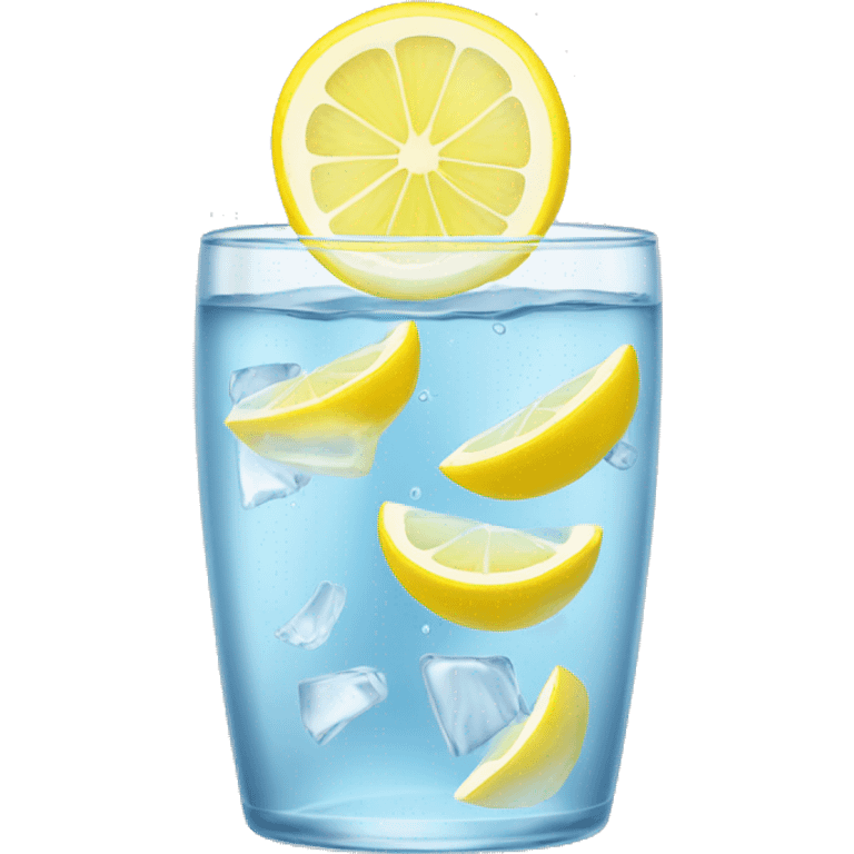 glass of water with lemon slices emoji