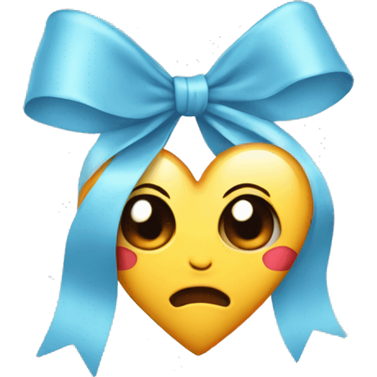 Heart with Light blue bow  emoji