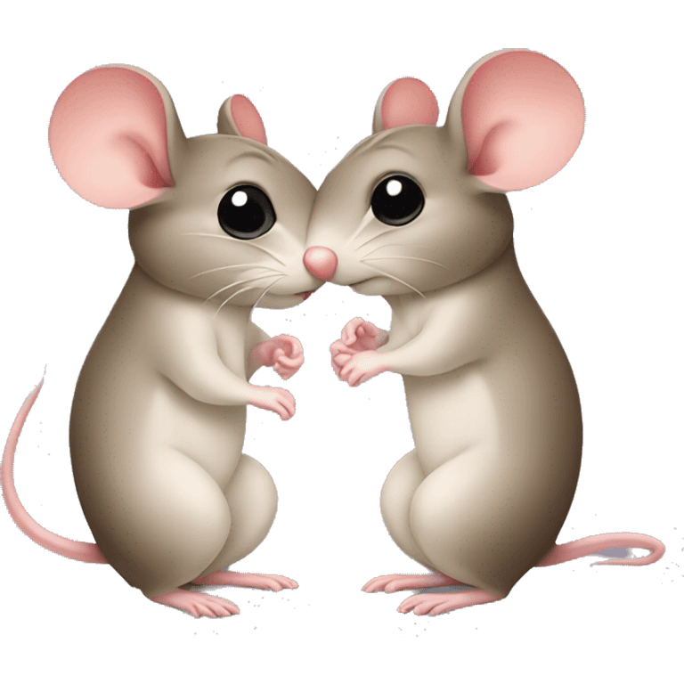 two mice kissing emoji