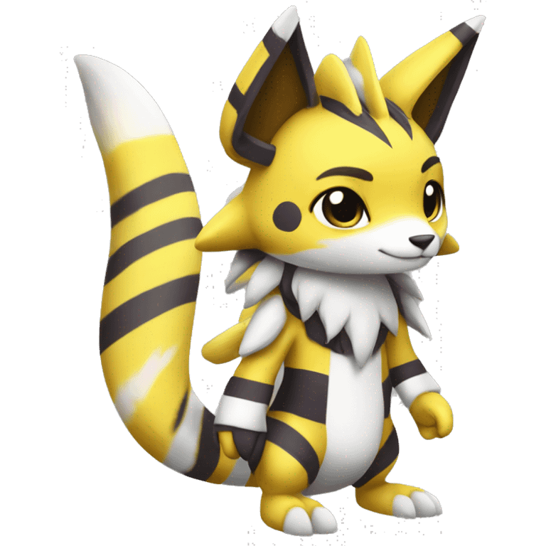 Lombax-Renamon full body with stripes and spots emoji