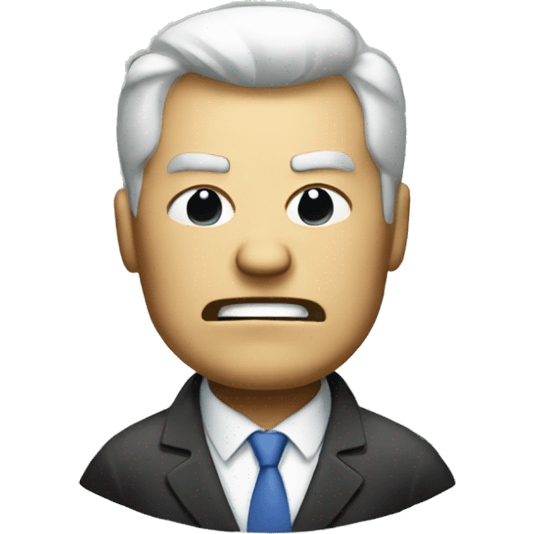 Angry large business man with money emoji