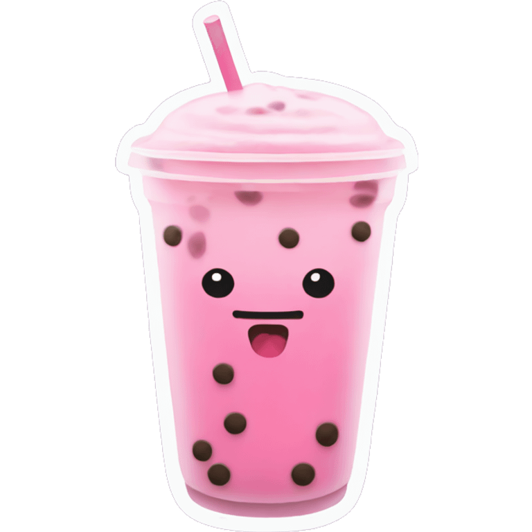 Pink boba tea emoji