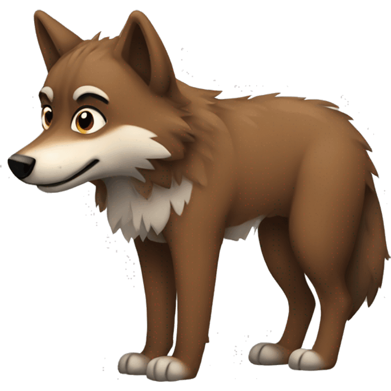 Brown cute Wolf furry emoji