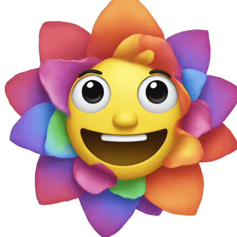 Flower face rainbow emoji