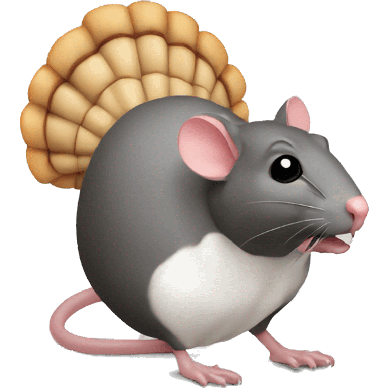 Rat shaped like turkey emoji