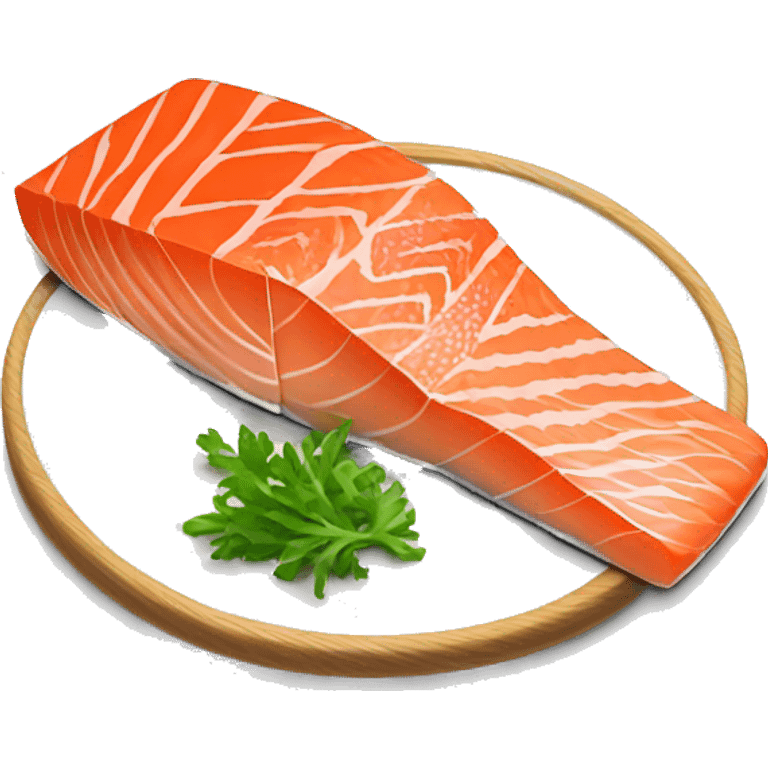 Salmon steak, white background emoji