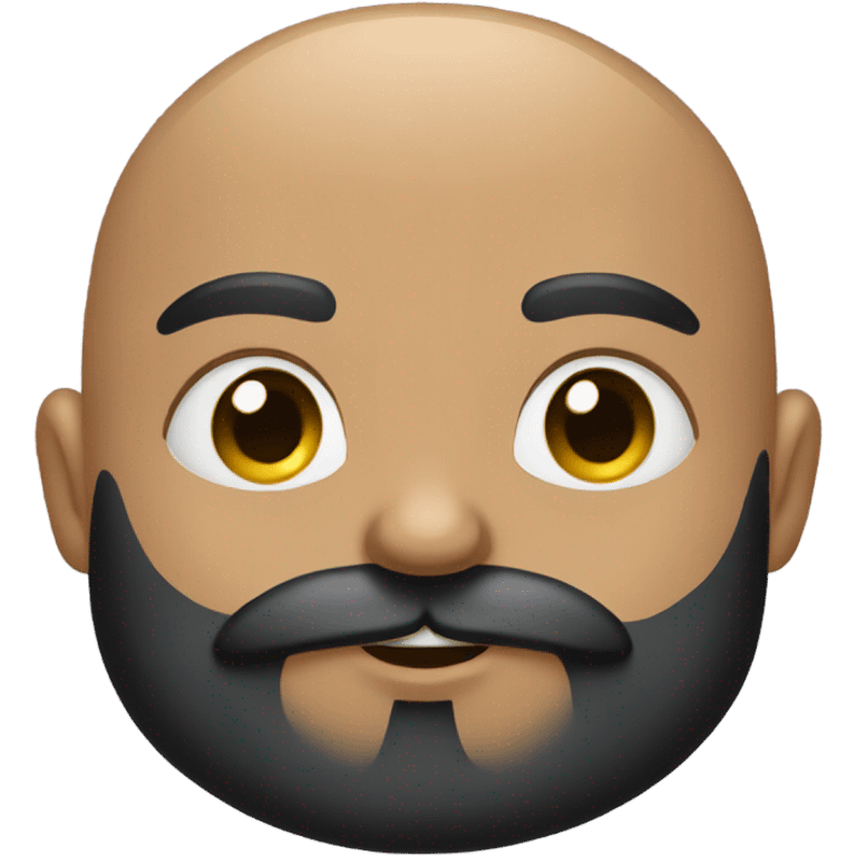 Bald man with black beard and girl long black hair kiss emoji