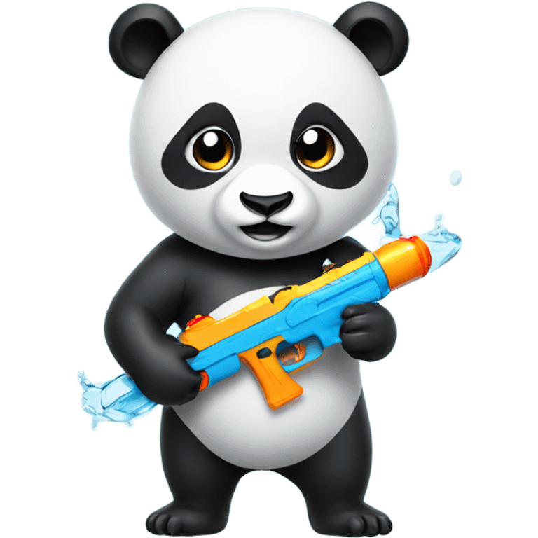 Panda with water gun emoji