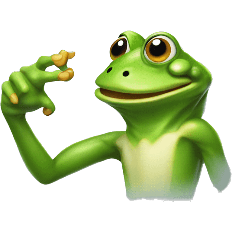 silly Frog doing finger guns  emoji