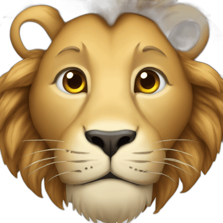 Un lion qui fait des yeux mignon emoji