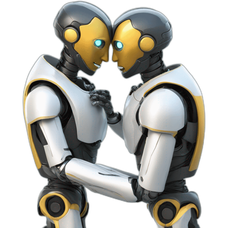 two man robot kissing emoji