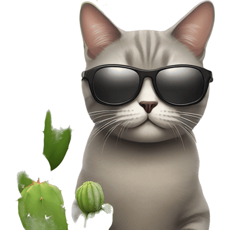 Catcus wearing sunglasses emoji