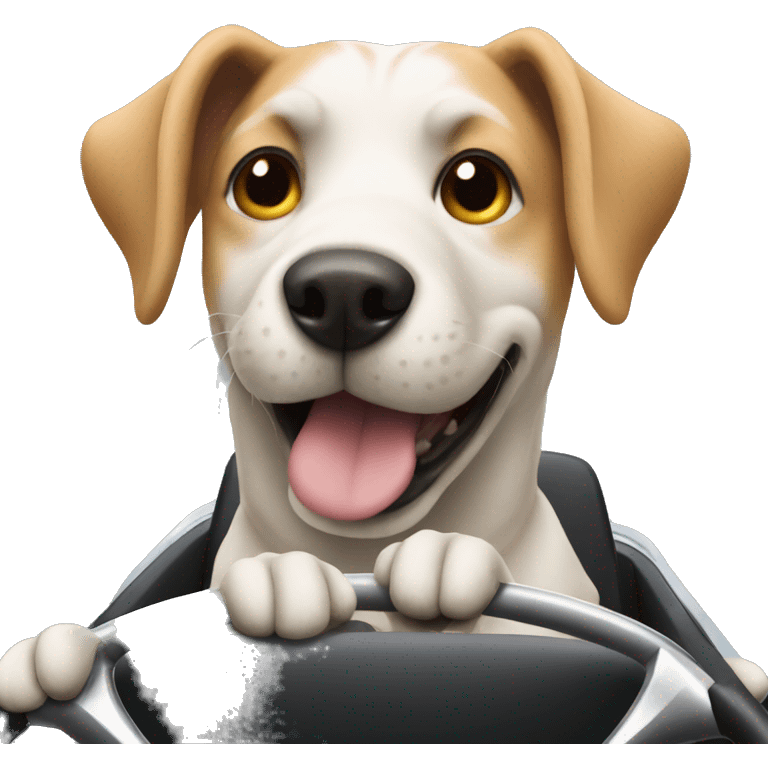 Dog driving emoji